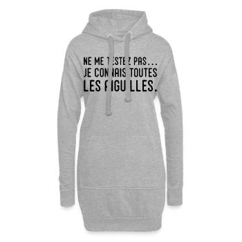 Ne me testez pas… je connais toutes les aiguilles - Sweat-shirt à capuche long Femme - gris chiné - Devant