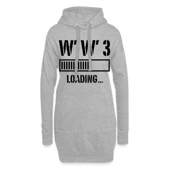 3ème Guerre Mondiale Chargement... (Paix / Guerre / Noir) - Sweat-shirt à capuche long Femme - gris chiné - Devant