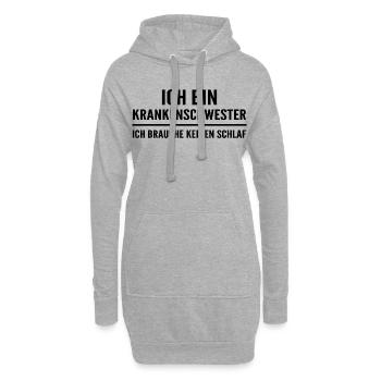 Ich bin Krankenschwester ich brauche keinen Schlaf - Hoodie-Kleid - Grau meliert - Vorne