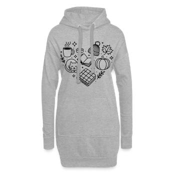 Herbst Herz, herbstliche Gemütlichkeit, herbstlich - Hoodie-Kleid - Grau meliert - Vorne