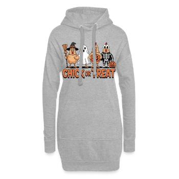 Huhn Geist Kürbis Kostüm Print - Hoodie-Kleid - Grau meliert - Vorne