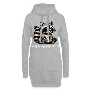 Parlez à la patte Raton laveur Raton laveur Raton laveur - Sweat-shirt à capuche long Femme - gris chiné - Devant