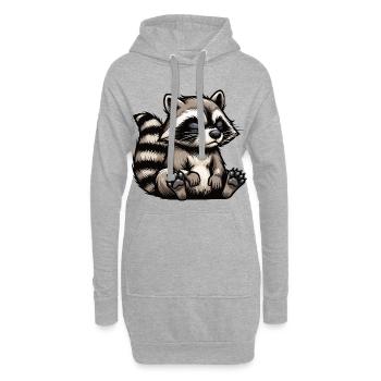 raton laveur, raton laveur, animal des bois, drôle de raton laveur - Sweat-shirt à capuche long Femme - gris chiné - Devant