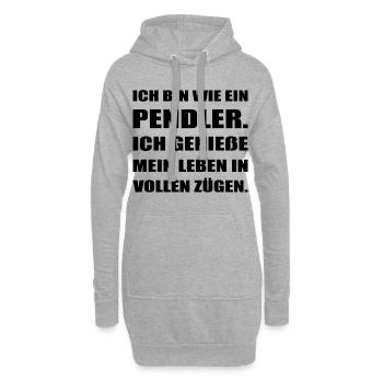 Ich bin wie ein Pendler Spruch Shirt Lustig - Hoodie-Kleid - Grau meliert - Vorne
