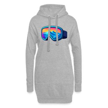 Bunte Skibrille Stylisches Wintersport Desig - Hoodie-Kleid - Grau meliert - Vorne
