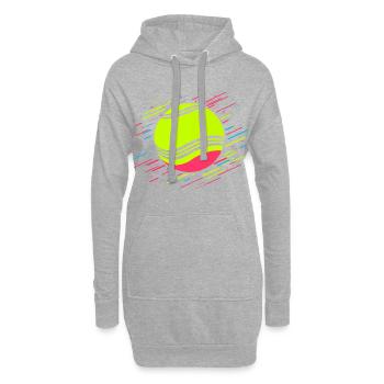 Tennisball Retrowave - Hoodie-Kleid - Grau meliert - Vorne