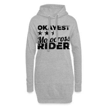 Drôle de pilote de motocross - Sweat-shirt à capuche long Femme - gris chiné - Devant