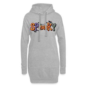Spooky Kürbis Schriftzug - Hoodie-Kleid - Grau meliert - Vorne
