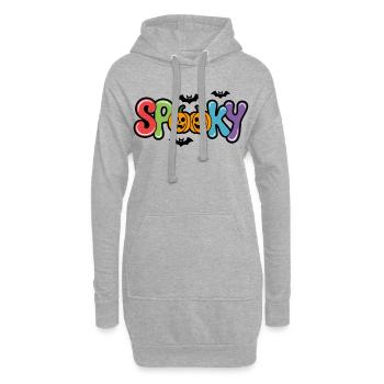 Spooky Halloween Kürbis bunte Schrift - Hoodie-Kleid - Grau meliert - Vorne
