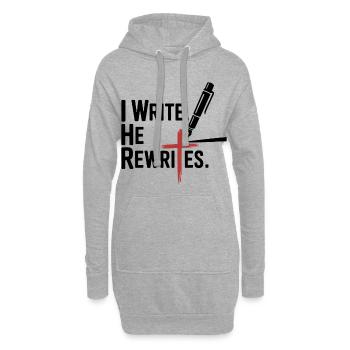 J’écris Il réécrit la Foi Jésus - Sweat-shirt à capuche long Femme - gris chiné - Devant