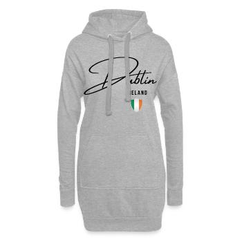 Elegantes Design Dublin, ich liebe Dublin - Hoodie-Kleid - Grau meliert - Vorne