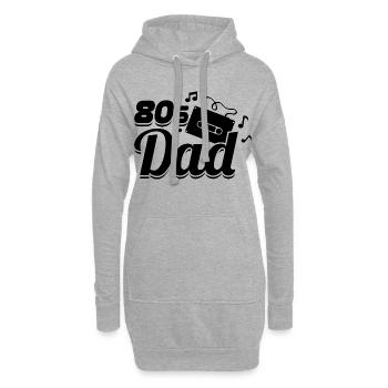 80er Jahre Papa - Hoodie-Kleid - Grau meliert - Vorne