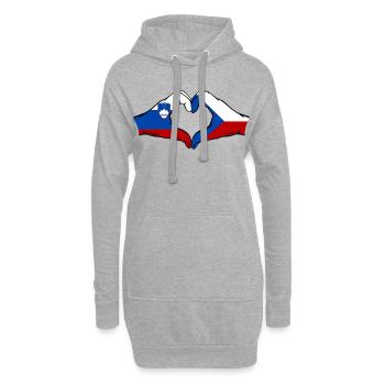 Drapeau de la Slovénie et de la République tchèque - Sweat-shirt à capuche long Femme - gris chiné - Devant