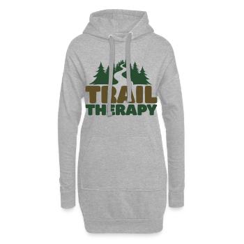 TRAIL THERAPY Dicton Déclaration - Sweat-shirt à capuche long Femme - gris chiné - Devant
