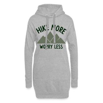 RANDONNER PLUS S’INQUIÉTER MOINS Spruch - Sweat-shirt à capuche long Femme - gris chiné - Devant