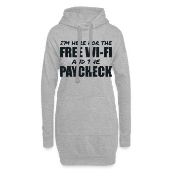 Dort für das kostenlose WLAN und das Gehalt - Hoodie-Kleid - Grau meliert - Vorne