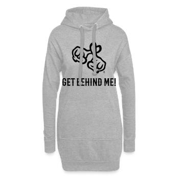 Mettez-vous derrière moi ! (Croix / Bible / Religion / 1C) - Sweat-shirt à capuche long Femme - gris chiné - Devant