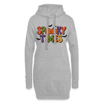 Spooky Times Pumpkins Halloween - Hoodie-Kleid - Grau meliert - Vorne