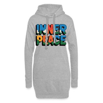 Inner Peace Regenbogen-Buchstaben - Hoodie-Kleid - Grau meliert - Vorne