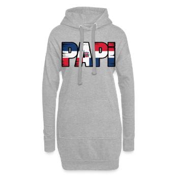  Papi Dominikanische Flagge – Stolzer Papa aus der - Hoodie-Kleid - Grau meliert - Vorne