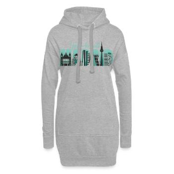 Je suis tombé amoureux de Madrid - Spain Fun - Sweat-shirt à capuche long Femme - gris chiné - Devant