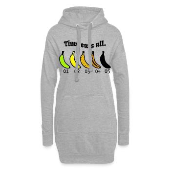 Banane Lebenszyklus - Hoodie-Kleid - Grau meliert - Vorne
