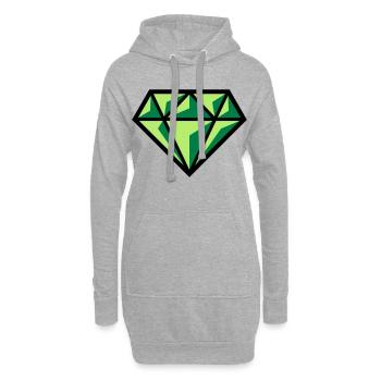 Diamant (pierre précieuse symbole brillant / POS Gre 3C) - Sweat-shirt à capuche long Femme - gris chiné - Devant