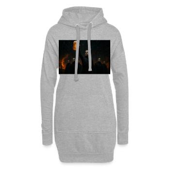 Qu’est-ce qu’on boit ? - Sweat-shirt à capuche long Femme - gris chiné - Devant