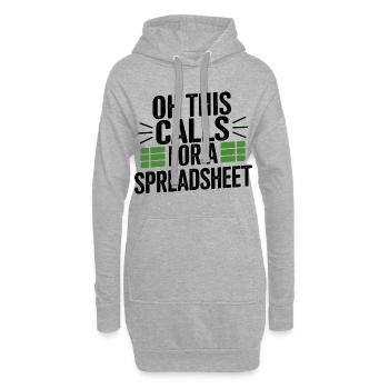 Oh Das Braucht Eine Tabelle - Hoodie-Kleid - Grau meliert - Vorne