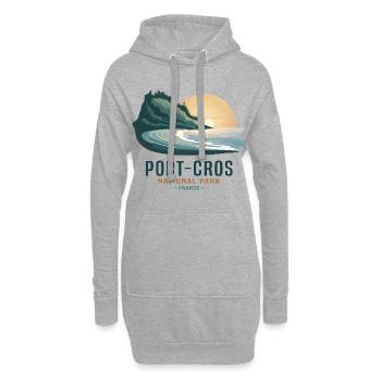 Port-Cros Nationalpark Mediterranes Souvenir - Hoodie-Kleid - Grau meliert - Vorne