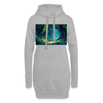 Illustration of a Forest Landscape - Sweat-shirt à capuche long Femme - gris chiné - Devant