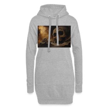 Dark Fantasy Horror Illustration - Hoodie-Kleid - Grau meliert - Vorne