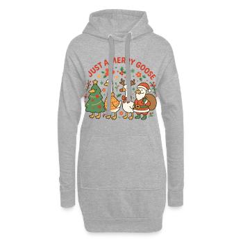 Noël juste une famille d’oies joyeuses - Sweat-shirt à capuche long Femme - gris chiné - Devant
