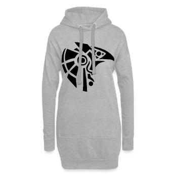 Ägyptischer Gott Horus (schwarz) - Hoodie-Kleid - Grau meliert - Vorne