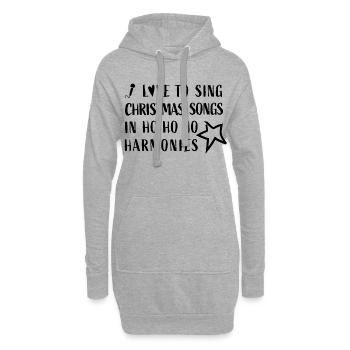 I love to sing Christmas Songs in Hohoho Harmonies - Hoodie-Kleid - Grau meliert - Vorne