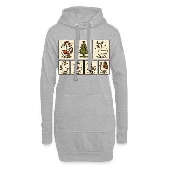 Oie Noël Drôle Père Noël Noël - Sweat-shirt à capuche long Femme - gris chiné - Devant