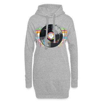Vinyl_3 - Hoodie-Kleid - Grau meliert - Vorne