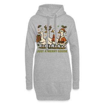 Noël juste une oie joyeuse Vacances Fun - Sweat-shirt à capuche long Femme - gris chiné - Devant