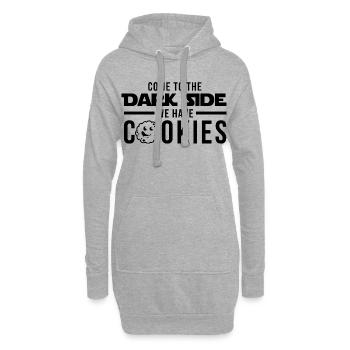 Komm zur dunklen Seite Wir haben Cookies - Hoodie-Kleid - Grau meliert - Vorne
