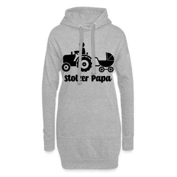 Lustiges Geschenk für Papa zur Geburt Stolzer Papa - Hoodie-Kleid - Grau meliert - Vorne