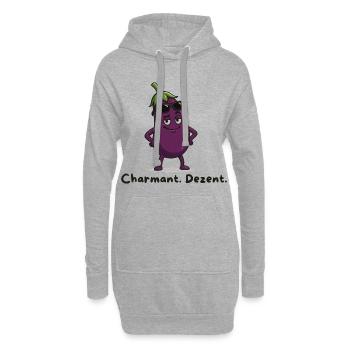 Charmante dezent - Aubergine Karikatur  - Hoodie-Kleid - Grau meliert - Vorne