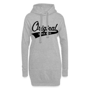 Original Since 2010 (Geburtsjahr, Geburtstag / B) - Hoodie-Kleid - Grau meliert - Vorne