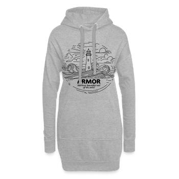 Armor Bretagne Côtes Plus Bel Endroit du Monde - Sweat-shirt à capuche long Femme - gris chiné - Devant