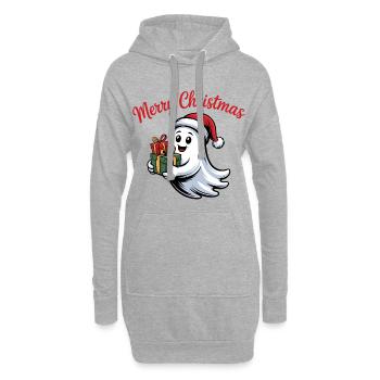 Weihnachtsgeist mit Geschenken - Sweat-shirt à capuche long Femme - gris chiné - Devant