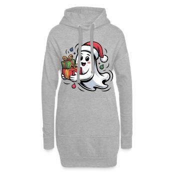 Weihnachtsgeist mit Geschenken - Hoodie-Kleid - Grau meliert - Vorne