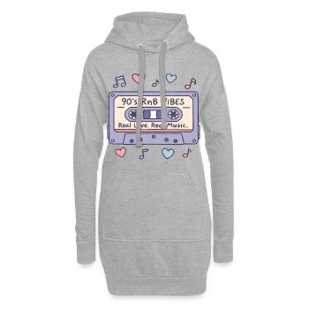 90s RnB Vibes Kassette – Retro Musik Nostalgie - Hoodie-Kleid - Grau meliert - Vorne