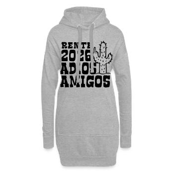 Adios Amigos Rente 2026 - Ruhestand - Pension - Hoodie-Kleid - Grau meliert - Vorne