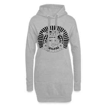 Aztec Dragon King (Schwarz) - Hoodie-Kleid - Grau meliert - Vorne