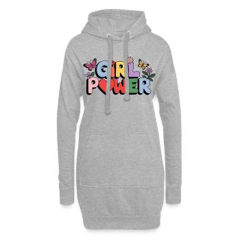 Lettres Girl Power Bloom - Sweat-shirt à capuche long Femme - gris chiné - Devant