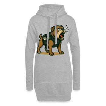 Illustration de bouledogue policier - Sweat-shirt à capuche long Femme - gris chiné - Devant